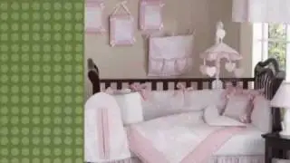 Pink and White French Toile Baby Crib Bedding Set by JoJo De