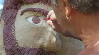 Como produzir imagem grande de  S.  Francisco de assis com cimento