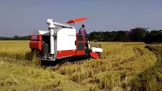 Combine Harvester unloading