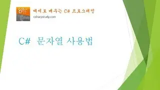 [C# 기초] C# 문자열 사용법
