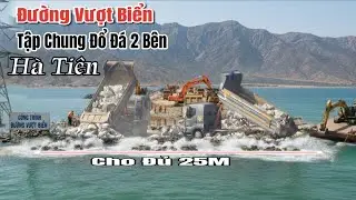 Tin Mới-Đường Vượt Biển Hà Tiên,Nhiều Xe Đổ Đá To 2 Bên Lấn Chiều Rộng
