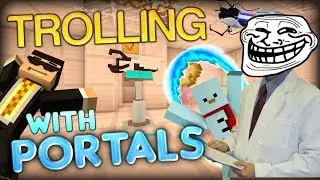 Trolling with Portals in Minecraft - Minecraft Modded Parkour Map (Portal Gun Mod)