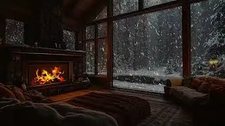 Snowfall by Nightfall: Fireplace Crackling for Deep Cozy Sleep