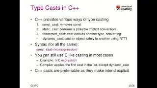CS1PC C++ Week 4-2-3: Type Casts in C++