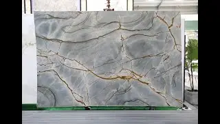 Bookmatched Blue Roma Quartzite Slabs for Wall Background