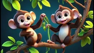 Four Baby Monkeys Swing on Trees + More Nursery Rhymes & Kids Songs