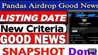 panda new update Air drop & panda listing date final & Air drop panda received token price update