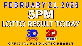 5pm Lotto Result Today Swertres Ez2 PCSO February 21 2026
