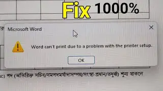 Word can't print due to a problem with the printer setup