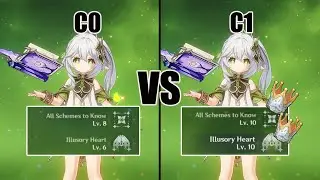 Nahida Tri-Karma Damage Comparison - C0 Vs C1 potential - Genshin impact