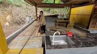 Harvesting pumpkin leaves and young pumpkins for sale & Assembling formwork for kitchen countertops