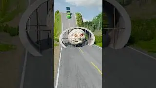 Ambulance Van & Moon Car vs Drain Pipe - BeamNG.Drive