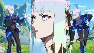 Lucy Intro, Taunts, & Victory Animations | GGST X Cyberpunk Edgerunners