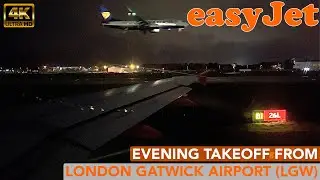 [4K] easyJet | Airbus A319-111 | Full Engine Start - Taxi & Takeoff from London Gatwick Airport