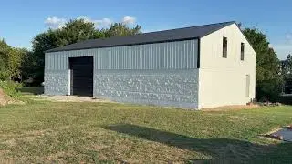 CMU Building Gets A Facelift: 40X60 White and Black Shop