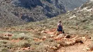 Walking path to Balos Lagoon, Crete, Greece