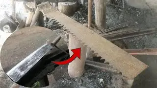 Hand-forged knife / How to forge a sharp knife from super rusty wood cutting saw scrap