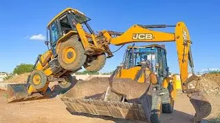The jcb 3dx dangerous stunt 🥵😱 || jcb stunt video