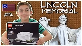 Kid Review - LEGO Architecture Lincoln Memorial #21022 Time Lapse Build & Demo