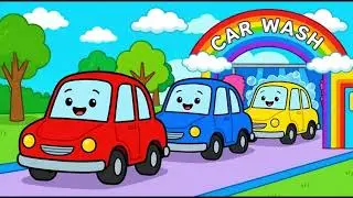 Car Wash Song with Road Vehicles | Learn Colors & Muddy Trucks | Fun Nursery Rhymes for Kids