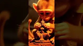 monkey Ne banaya Saraswati mata ka Murti #saraswati  #maa   #monkey  #ai  #video  #shorts #bhai