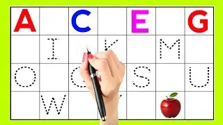 Alphabet, ABC song, abcd, a to z, kids rhymes, collection for writing along dotted lines for toddler