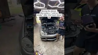 Установка системы холодного впуска на дизельный Mercedes после установки воздухозаборника на капот!