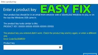 How To Fix The Product Key You Entered Didn't Work Error Code 0xc004f050 in Windows