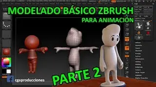 Modelado de personaje básico en Zbrush para animación(PARTE 2) / Zbrush / C.A / Clase Complementaria