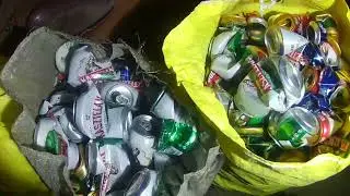 Ku przestrodze - Sprzątanie po alkoholiku pijak alkus  alkohol puszki butelki śmieci