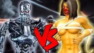 Flesh Pit Mileena Army Vs Terminator Apocalypse - Epic Battle - Mortal Kombat Costume Skin Mod