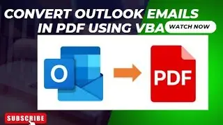 Convert outlook emails in PDF using VBA. #EXCEL #vba and #SQL