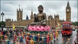 Celebration London,Golden Buddha London,Buddhist Procession Europe,Buddha Birthday Parade,Buddhist 