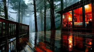 Soft rain || Rainy Night in a Cozy Forest Cabin ASMR Ambience Perfect for Sleep, Study & Relaxation