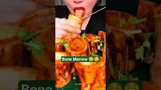 BIG BITES DELICIOUS LAMB BONE MARROW EATING YUMMY MUKBANG | SpicyBites ASMR#shorts#foodie