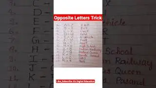 Opposite letters trick ||opposite letter trick |#new#alphabet #opposite #letter #shorts#tricks#viral