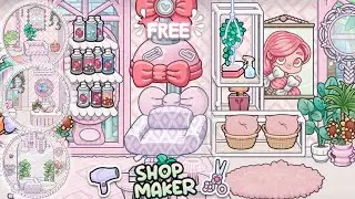 FREE HAIR SALON AVATAR WORLD SHOP MAKER BUILD | AESTHETIC PINK | #pazu #avatarworld