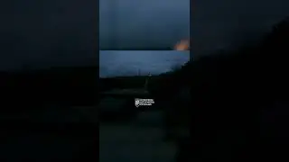 Ukrainian tank obliterates Russian ammo depot with strike with a direct hit