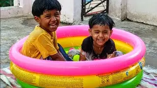 Let's do the bath with Air balloon bath tub | Made by Star kids show.