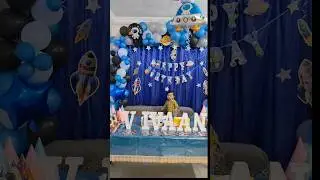 Space theme Birthday decoration at home #decoration #birthday #decorationideas #viral #shorts #space