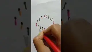 Easy 3D drawing people standing on paper#shorts #3dart
