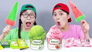 Es Krim Merah VS Hijau Mukbang DONA Indonesia