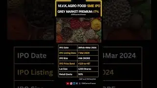 MVK Agro Food SME IPO | GMP 17%