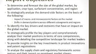 Crop Oil Concentrates Market : Market Dynamics