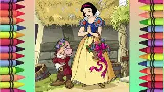 Snow White and the Grumpy Dwarf coloring page. #SevenDwarfs#Dwarf