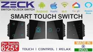 INDIAN ROMA suitable Wifi Smart Touch Modular Switch for Smart HOME. TUYA/Smartlife app. ZECK SWITCH