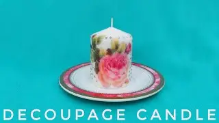 Decoupage  candle using ricepaper