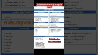 MP online intership program 2025 #shorts#jobs
