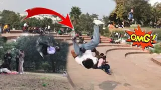 People doing flips in public girl backflip in public reaction 🥰