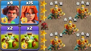 TH16 NEW ATTACK STRATEGY! Root Rider With Valkyrie + Overgrowth Spell : CLASH OF CLANS #16